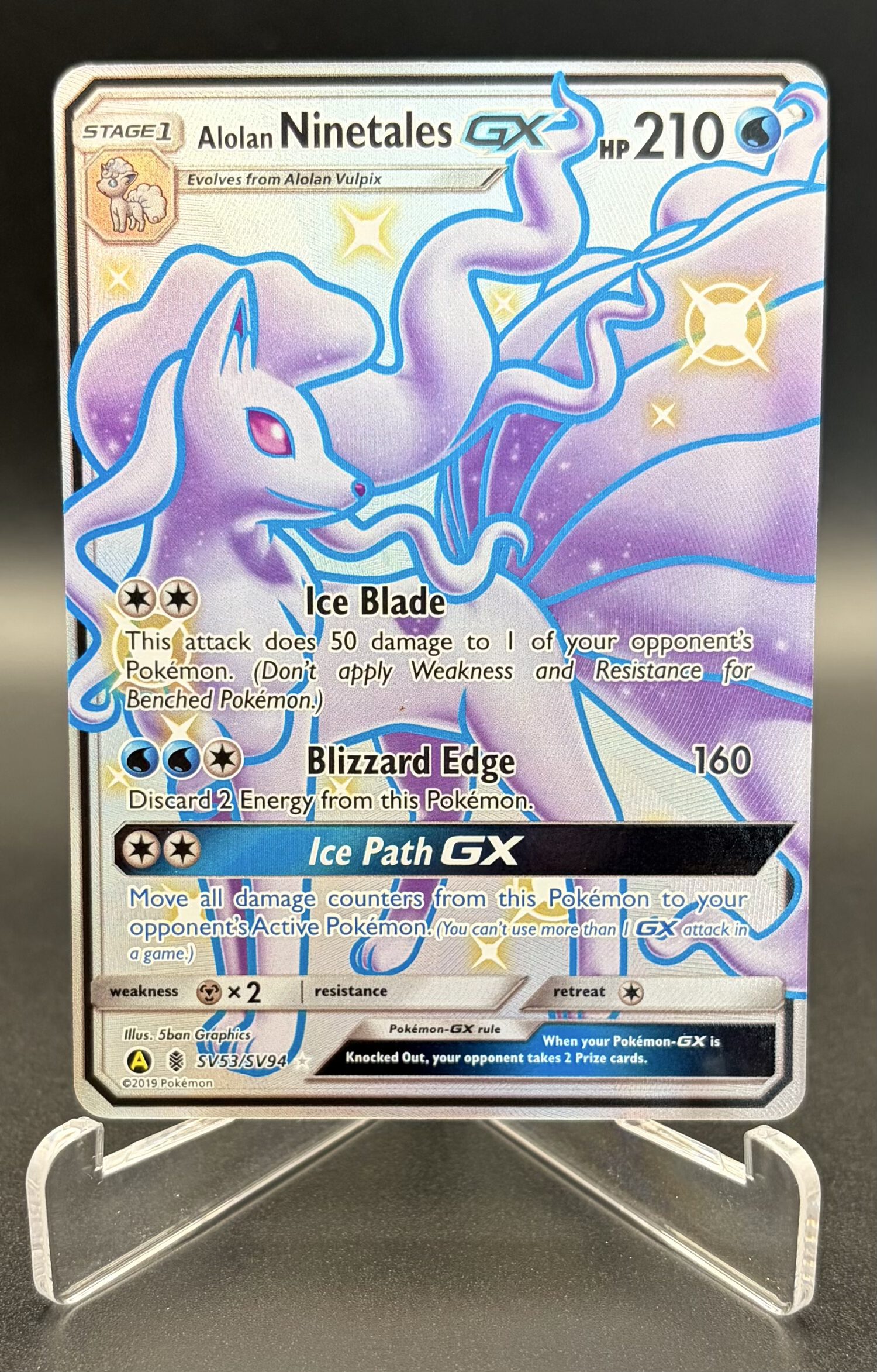 Alolan Ninetales Gx - Hidden Fates - SV53/SV94 - Full Art