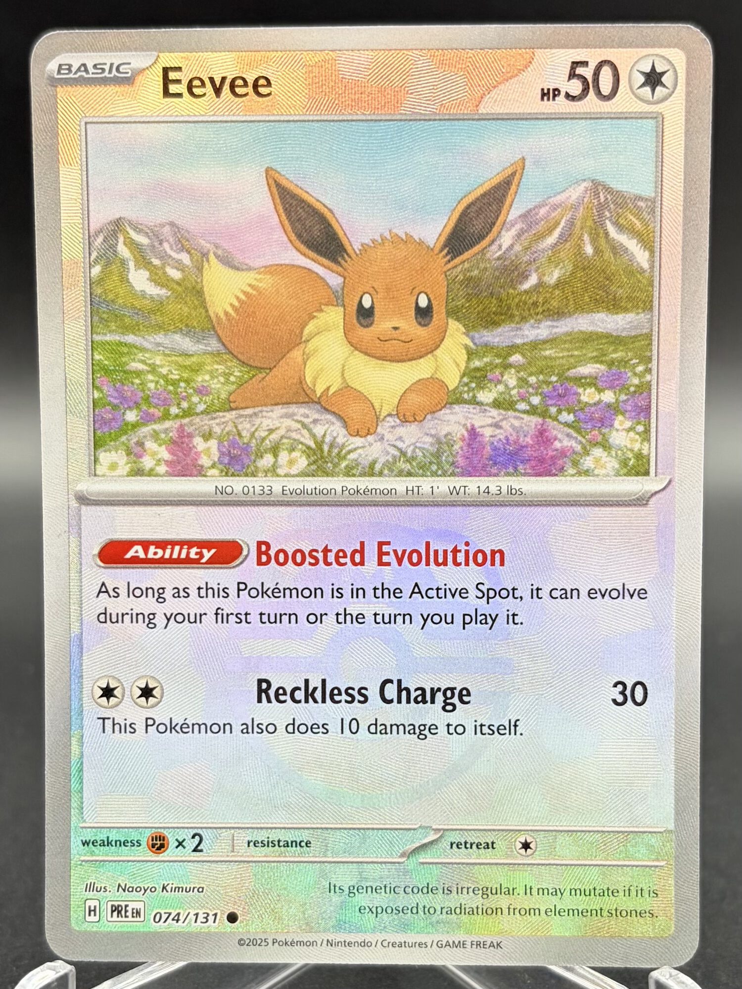 Eevee 074/131 - Prismatic Evolutions - Masterball Reverse Holo