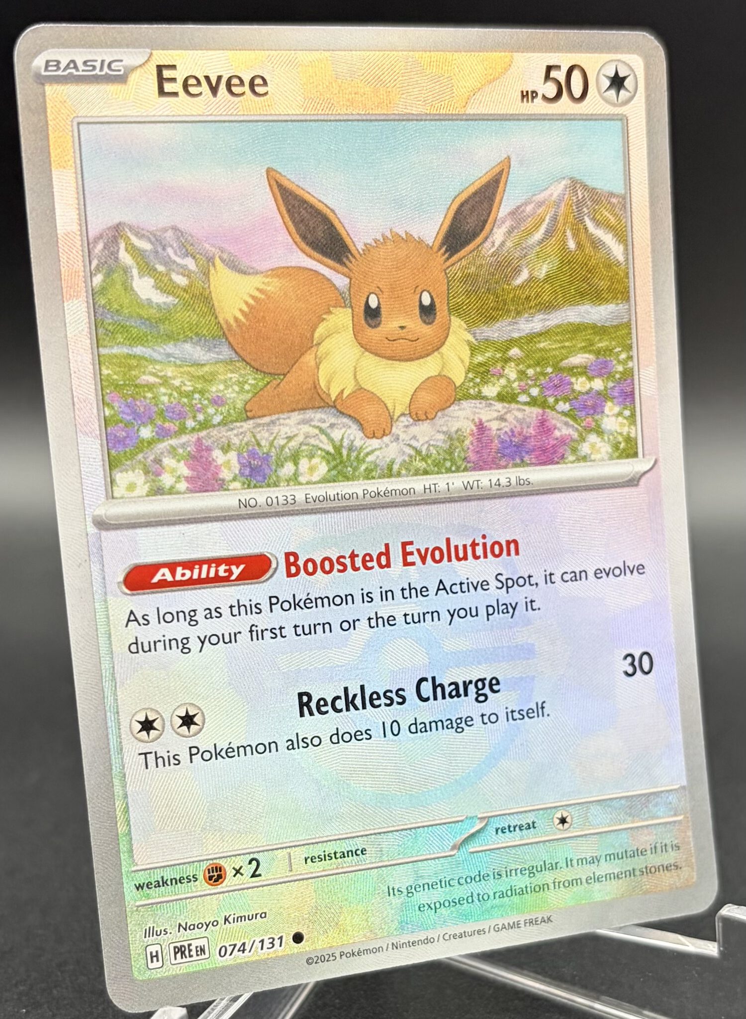 Eevee 074/131 - Prismatic Evolutions - Masterball Reverse Holo - Image 2