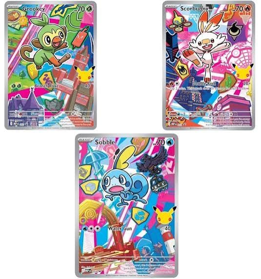 Grookey, Scorbunny & Sobble - First Partners - Illustration Rare